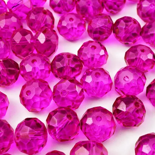 Miniatura 20 de 50 piezas de cuentas de cristal facetadas de 10 mm con orificio para pulseras, collares, aretes, joyería DIY, manualidades (Amarillo Dorado)