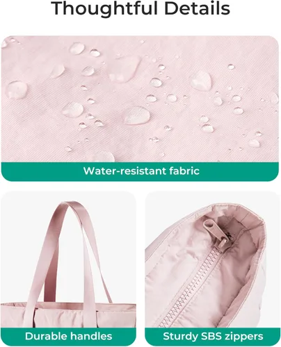 Miniatura 22 de BAGSMART Bolsa de mano para mujer con cremallera, bolsa de gimnasio con compartimentos, bolsa de trabajo para enfermera, baile, bolsa de yoga