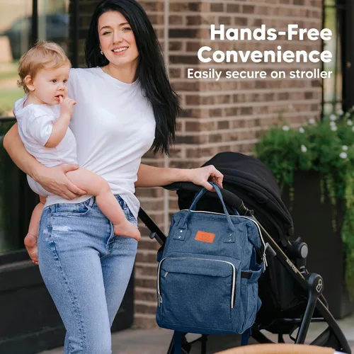 Miniatura 6 de Mochila para Pañales de KeaBabies - Gran Mochila para Bebés, para Niños y Niñas, Mochila de Pañales Impermeable de Gran Capacidad con Funciones Azul