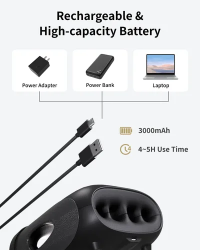 Miniatura 8 de FIT KING Masajeador de manos inalámbrico con compresión y calefacción, masaje envolvente de dedos para dolor de artritis y túnel carpiano, gran Negro