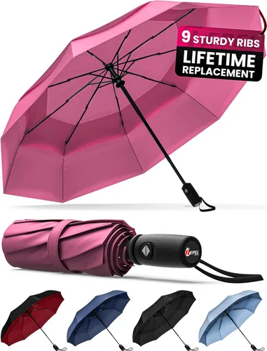 Miniatura 74 de REPEL Windproof Travel Umbrella - Compact & Withstands Winds up to 85MPH , Strongest Premium Auto Folding Umbrella for Rain and Sun - Durable, Light