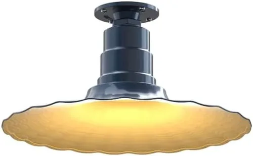 Miniatura 25 de Steel Lighting Co. Colgante Eagle Rock Lámpara montada en el techo Onda radial de 16 pulgadas vástago de 12 pulgadas Acero resistente