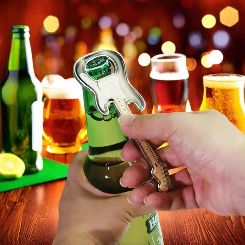 Miniatura 7 de 1 pieza/set abridor de botellas de cerveza con forma de guitarra, abridor de botellas de cerveza en forma de guitarra, regalo para amantes de la Gris