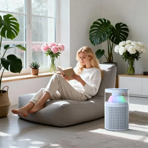 Miniatura 9 de AIRROMI Purificador de aire para mascotas para el hogar y el dormitorio, filtro de carbón activado HEPA, elimina la caspa y el olor de las mascotas
