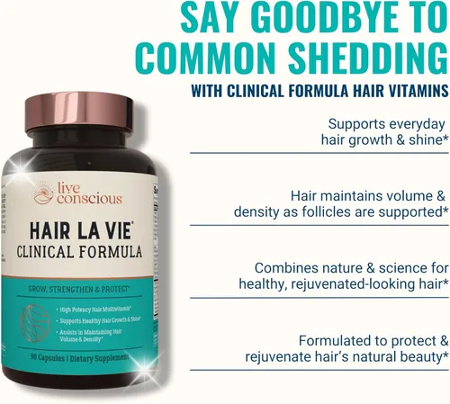 Miniatura 5 de Hair La Vie Live Conscious - Vitaminas clínicas para el crecimiento del cabello para mujeres y hombres con biotina, colágeno y palma enana americana