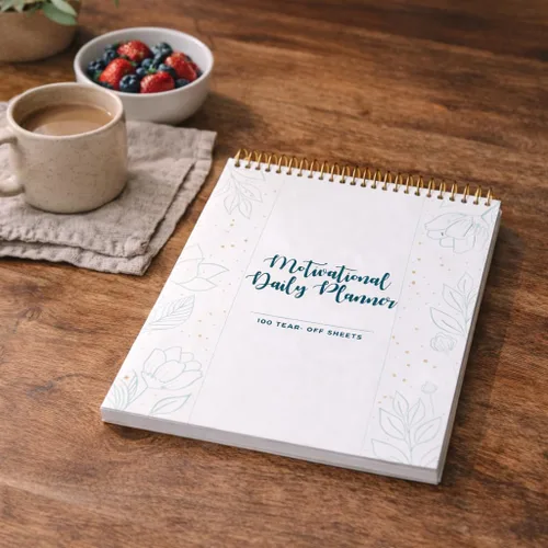 Miniatura 3 de Agenda diaria con espiral, 100 hojas sin fecha, bloc de notas de escritorio, calendario motivacional, organizador, rastreador de productividad