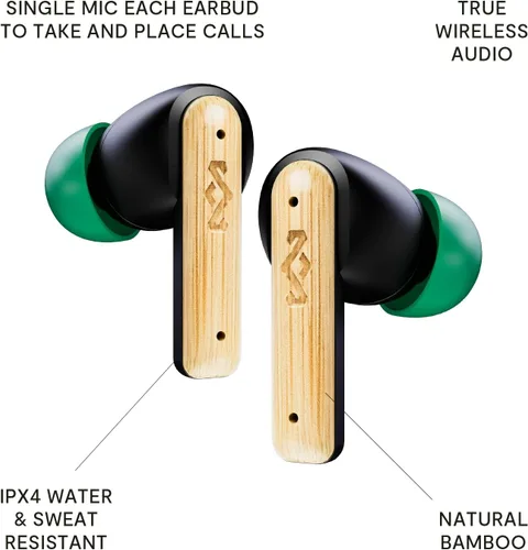 Miniatura 3 de Auriculares inalámbricos House of Marley Little Bird con controles táctiles, micrófono incorporado, 24 horas de reproducción con estuche, carga