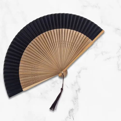 Miniatura 4 de Ventilador de mano plegable para mujer, ventilador plegable de seda de bambú chino japonés vintage, abanicos plegables, ventiladores de mano