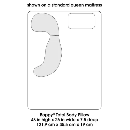 Miniatura 7 de Boppy - Almohada Total de Cuerpo para Embarazo con Algodón Orgánico, Funda Removible Fácil de Colocar en Color Biscuit para Soporte de Cuerpo