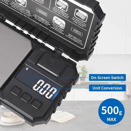 Miniatura 4 de Goetland Báscula digital de bolsillo con cubierta 0.71 oz Peso de calibración 0.00 oz Precisión 17.64 oz Escala pequeña escala para joyería Muestra