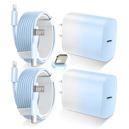 Miniatura 20 de DiHines Cargador rápido para teléfono 14 13 12 11, cable de carga Lightning de 3 pies con bloque de carga USB C de 20 W para teléfono 14/14 Pro