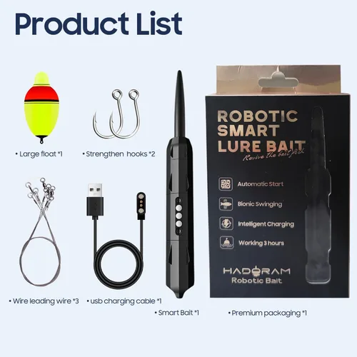 Miniatura 3 de Señuelo inteligente robótico para pesca, señuelos eléctricos de pesca Wobbler recargable por USB, cebo de natación, aparejos de pesca, acción