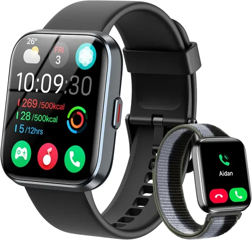 Miniatura 9 de WMK Relojes inteligentes para hombres y mujeres (Android/iPhone), reloj inteligente Alexa HD de 1.83 pulgadas con llamadas Bluetooth, Verde
