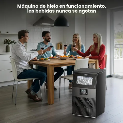 Miniatura 7 de Kismile Máquina comercial para hacer hielo, 66 libras/24 horas, panel LCD, autolimpieza, temporizador de 24 horas, acero inoxidable