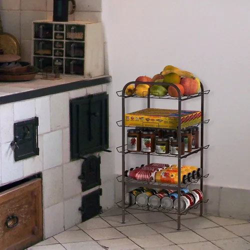 Miniatura 3 de smusei Organizador vertical para botellas de agua de 5 niveles, estante de almacenamiento de metal, dispensador de bebidas de gran capacidad