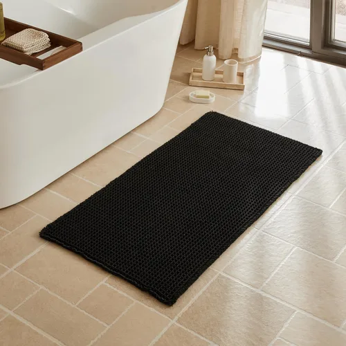 Miniatura 62 de Triohero Tapete de baño con diseño de gofre, tapete de baño pequeño y bohemio, antideslizante, lavable, ultra suave, súper absorbente, de secado