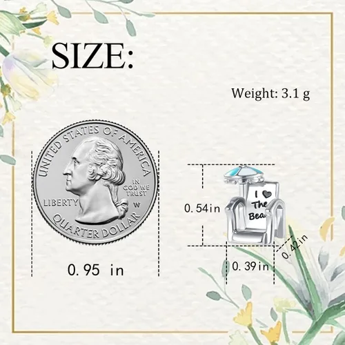 Miniatura 6 de QeenseKc Abalorio de tortuga marina con diseño de tortuga de animales para pulsera Pandora