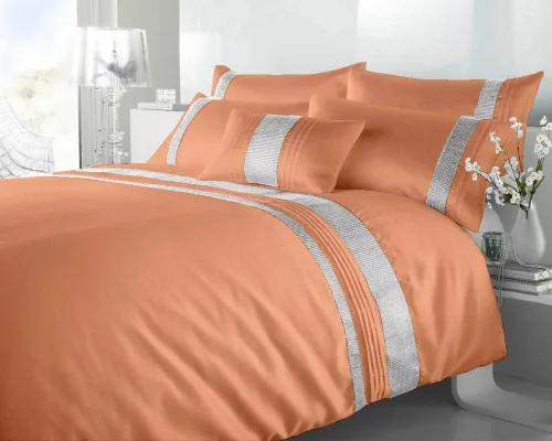 Miniatura 7 de BedDecor Juego de funda de edredón de 5 piezas con forro plateado de 600 hilos, 100% algodón egipcio (individual/individual XL, rojo sangriento)