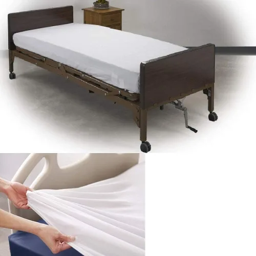 Miniatura 2 de Juego de sábanas de 3 piezas de algodón puro de alta calidad, sábanas bajeras planas para cama de hospital, 100% algodón egipcio de 400 hilos