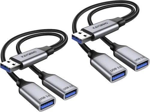 Miniatura 9 de Divisor USB 3.0 de 1 en 2 salidas, cable USB divisor Y, cable USB macho a 2 hembras para PC, tableta, portátil, MacBook, teclado, PS4, PS5, mouse