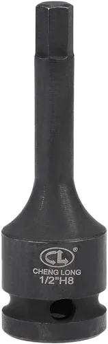 uxcell Broca hexagonal de impacto de 1/2 pulgada x H8 (0.315 in), métrica de 3 pulgadas de longitud, uso de acero CR-MO con destornilladores de