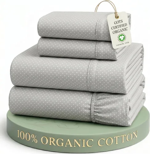 Miniatura 24 de Lane Linen Sábanas de cama tamaño Queen, juego de sábanas 100 % algodón orgánico, sábanas refrescantes suaves tamaño Queen, juego de sábanas Queen