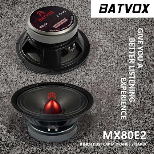 Miniatura 4 de MX80E2 - Altavoz de rango medio de 8 pulgadas, bala roja, 640 W máximo, 4 ohmios, altavoces de puerta de audio de alta calidad para coche o camión