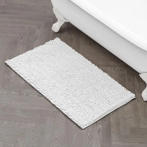 Miniatura 29 de Laura Ashley Tapete de baño de chenilla Astor 100% poliéster Decoración de baño premium Lavable a máquina Respaldo TPR Mide 17 x 24 Aqua