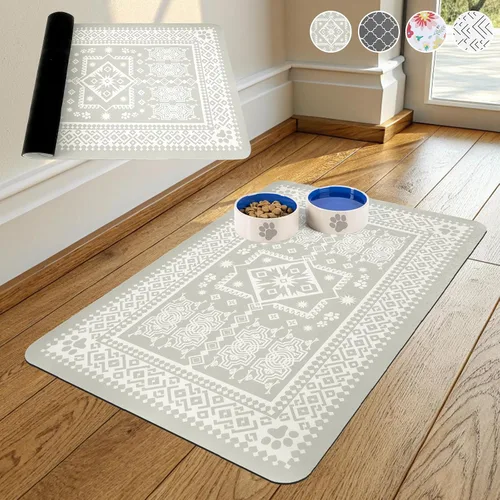 Miniatura 10 de KOOLTAIL Tapete de comida para perros, tapete absorbente de alimentación de mascotas para cuencos de comida y agua, almohadilla de colocación