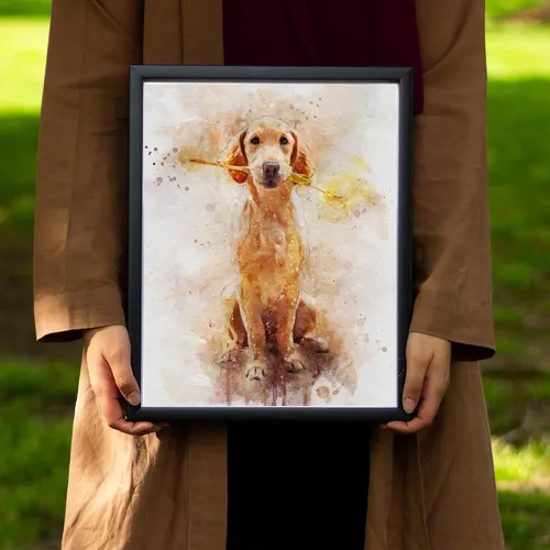 Miniatura 2 de Awesometik Retrato personalizado de perro en acuarela - Impresión en lienzo para mamá de perro