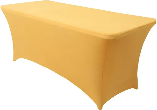 Miniatura 48 de Obstal Funda de mesa de elastano elástica de 4 pies para mesas plegables estándar, paquete de 2 manteles rectangulares universales ajustables