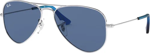 Miniatura 33 de Ray-Ban Junior Rj9506s - Gafas de sol de aviador de metal para niños Plata/Gris Espejo Plata