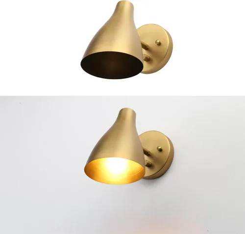 Miniatura 6 de Pathson Lámpara de pared ajustable con interruptor de atenuación, iluminación vintage de pared de noche con acabado negro mate, lámpara de pared