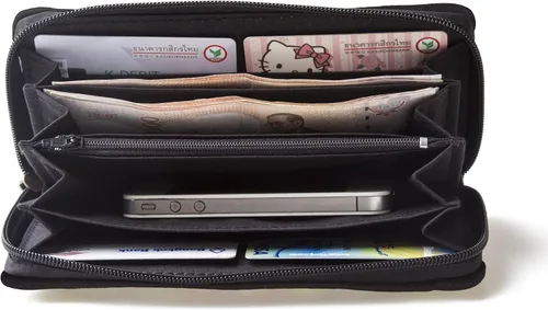 Miniatura 5 de changnoi Cartera de mujer hecha a mano con tela bordada tailandesa Hmong, Verde pájaro., Cartera con cremallera