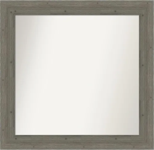 Miniatura 15 de Amanti Art Espejo de baño gris para sobre el fregadero, 27 x 27 pulgadas, espejo de tocador cuadrado gris, marco de madera rústica de campo medio
