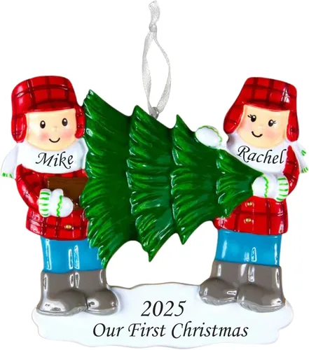 2025 Adorno de Navidad personalizado para parejas – Regalo personalizado para parejas, recién casados, parejas casadas y comprometidas – Adorno