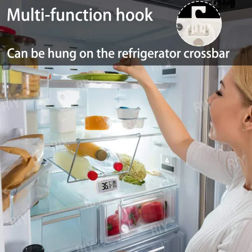 Miniatura 2 de Termómetro de refrigerador digital, termómetro para frigorífico y congelador, termómetro para habitación, resistente al agua, pantalla LCD grande