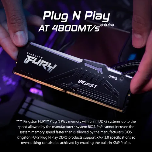Miniatura 8 de Kingston FURY Beast RGB 64GB 5600MT/s DDR5 CL40 DIMM Memoria de escritorio (kit de 2) Intel XMP 3.0 Tecnología de sincronización por infrarrojos