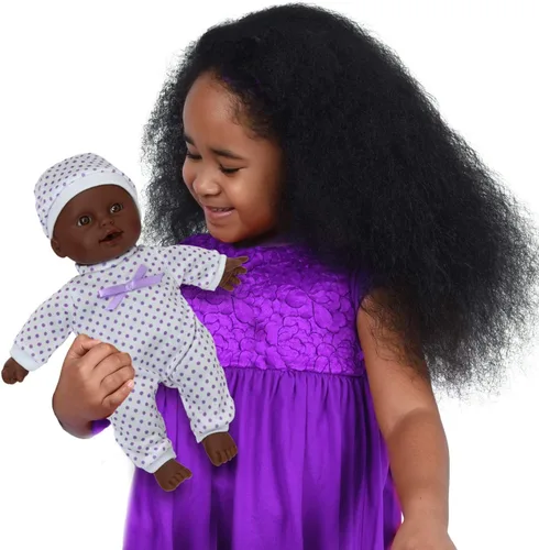 Miniatura 2 de Muñeca de bebé recién nacida afroamericana de cuerpo suave de 11 pulgadas en caja de regalo, chupete de muñeca incluido