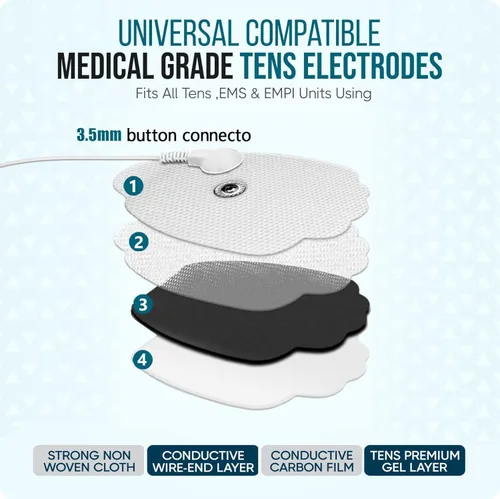 Miniatura 3 de SM Electrodos para Unidad TENS, Almohadillas de Repuesto para Parches de Electrodos TENS, 22 Piezas, Múltiples Tamaños, Electrodos para Unidad TENS