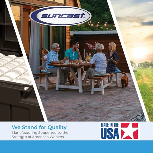Miniatura 9 de Suncast Taburetes de bar de resina modernos para exteriores con reposapiés, juego de 2 sillas de barra resistentes a la intemperie para barra