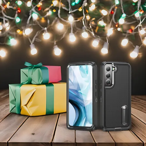 Miniatura 2 de IDweel Funda para Galaxy S22, para Galaxy S22 con soporte, protección resistente a prueba de golpes, antiarañazos, funda dura de estudio para Galaxy