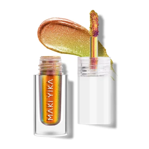 Miniatura 11 de Maki Yika Sombra de ojos líquida con brillo Ojos de camaleón metálicos Sombra de ojos multicolor cambiante de larga duración Sombra de ojos Aurora