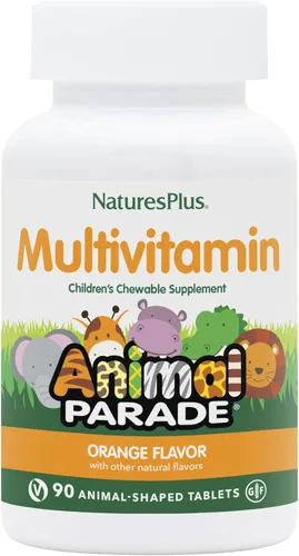 Miniatura 8 de NaturesPlus Animal Parade Multivitamínico Masticables para niños, sabor sandía, 90 tabletas en forma de animal, promueve la salud y el bienestar