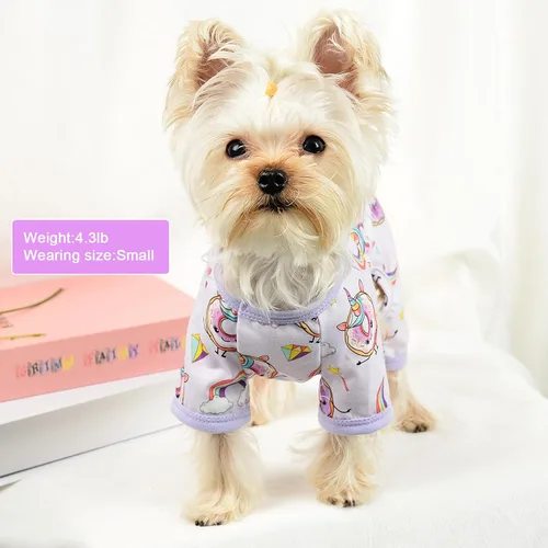 Miniatura 3 de Pijamas para perros Pjs Ropa suave y elástica para perros pequeños Niña Niño Perros de tamaño mediano Primavera Verano Ropa para cachorros Mamelucos