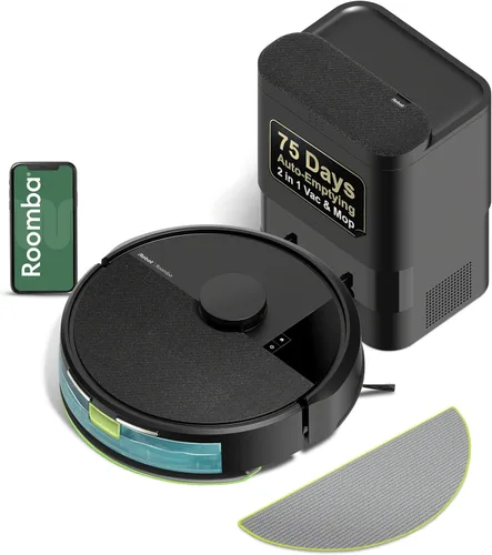 Miniatura 11 de iRobot Roomba 105X Robot Aspirador y Trapeador Combo, Base de Vacío Automático, Autovaciado hasta 75 días, Succión de Elevación de Potencia 70×