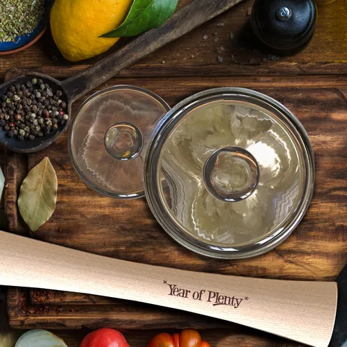 Miniatura 5 de Year of Plenty Pesos de fermentación, mango de agarre antideslizante, para fermentar chucrut, pepinillos, kimchi en frascos Mason de boca ancha, sin