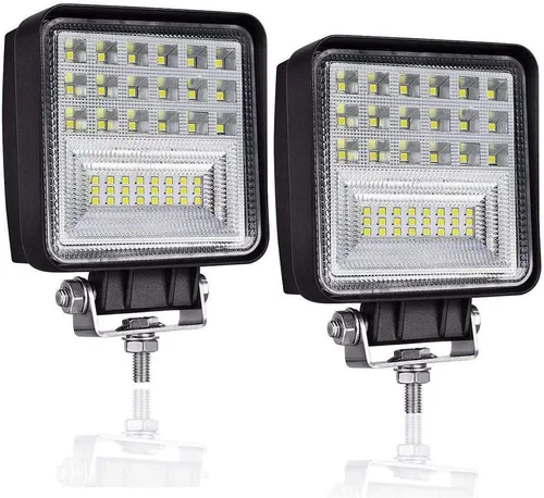WINBANG Luces LED de trabajo para camión tractor, 4 pulgadas, 126 W, luces LED cuadradas, 12 V 24 V, impermeable, barra de luz todoterreno para