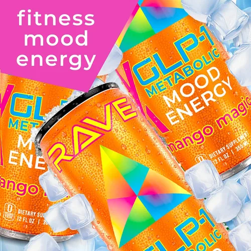 Miniatura 8 de La bebida energética metabólica RAVE GLP-1 aumenta el GLP-1 de forma natural. Suprime el apetito, reduce los antojos, equilibra el azúcar en sangre