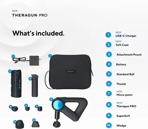 Miniatura 6 de TheraGun Pro - Pistola de masaje manual de tejido profundo - Pistola de masaje de percusión habilitada para Bluetooth y masajeador personal